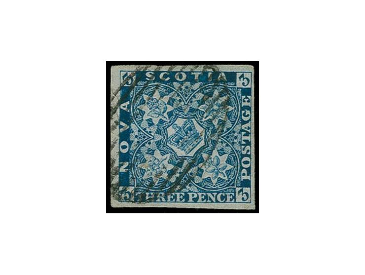 1851/60, 3 d. pale-blue with good to mostly wide margins, neatly cancelled, very fine