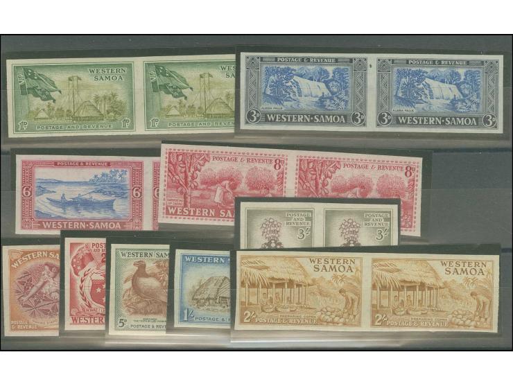 PLATE PROOFS: 1952, Natives ½d.-3s., in imperforated horizontal pairs, unused, very fine, certificate BPA
