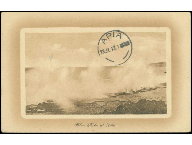 TONGA: Postal stationary 1d. red from "NUKUALOFA 6 NOV 14" to Apia, with clear censor mark, delivered on July 23rd 1919, fine