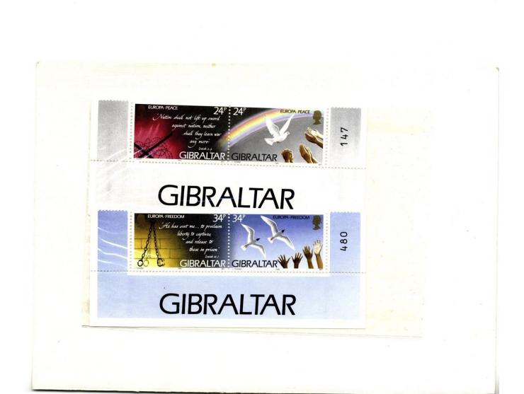 Imperf set of 4 (2 se-tenant proof pairs) mounted on plain card complete with issued stamps,