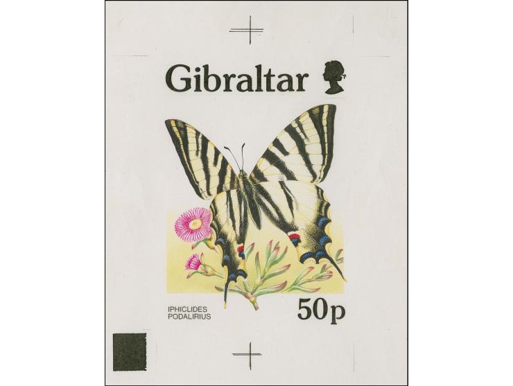 Iphiclides podalirius - Computer generated intermediate stage artwork by Roger Gorringe as used for £1.20 value on A4 paper w
