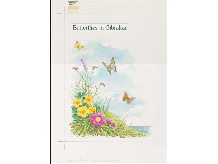Original watercolour artwork by Roger Gorringe as used for m/sheet Presentation Pack on board with lettering, image size 170 