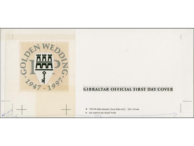 Original black and white artwork by Clive Abbott (Famous Wimbledon artist) as used for Official First Day Cover, on board ima