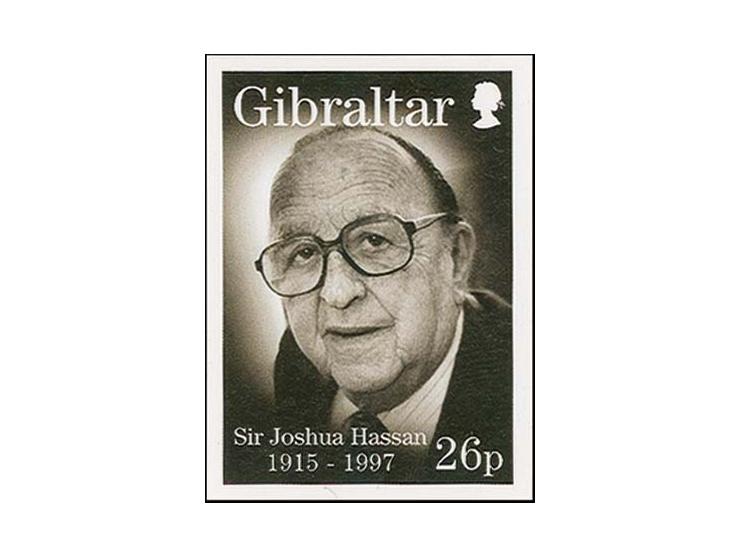 Imperf proof in issued colours mounted in Cartor folder. Sir Joshua was a former Chief Minister for a total of 17 years.