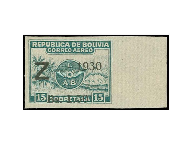 1930, Graf Zeppelin 1,50 b. on 15 c. blue-green, imperforated marginal copy, unused o.g., signed Brun
 
 