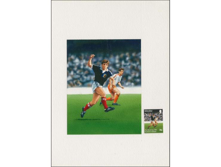 Scotland v Holland - Original hand painted artwork by Lee Montgomery as used for the 38p value mounted on board image size 11