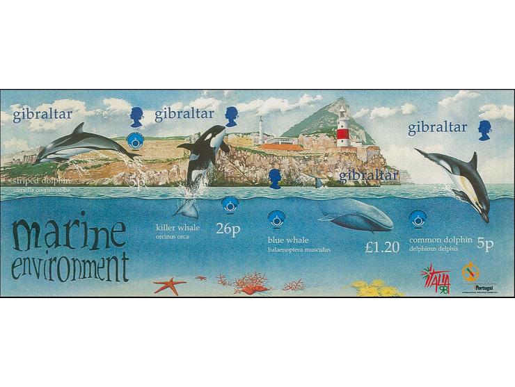 Imperf proof of miniature sheet mounted in House of Questa folder endorsed Proof 6, proof shows Gibraltar and descriptions al