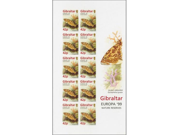 Dusky Perch 42p, two imperf proof sheets of 10 in issued colours except inscribed Grouper mounted on Cartor presentation card