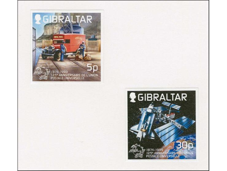 Three imperf sets of 2 in issued colours mounted on Cartor presentation card with Printer«s header plus issued stamps