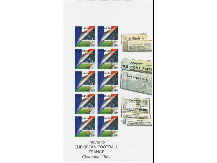 French Player & Flag 30p imperf proof sheet of 10 as issued except without imprint date mounted on Cartor presentation card
