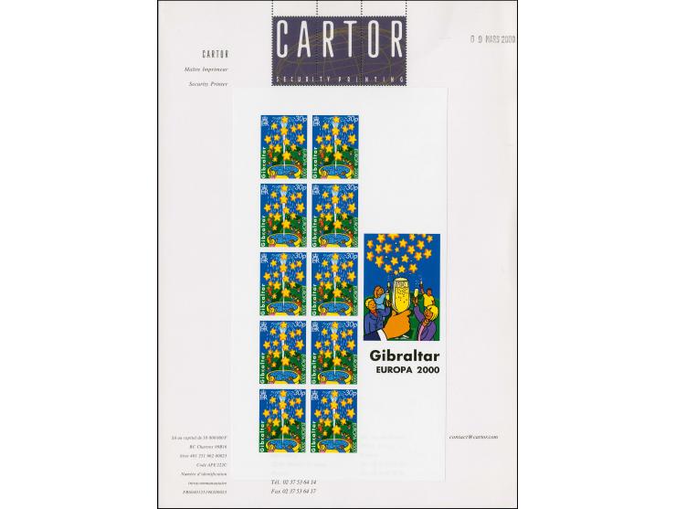 Fountain of Stars 30p imperf proof sheet of 10 as issued (with Royal Cypher) mounted on Cartor presentation card