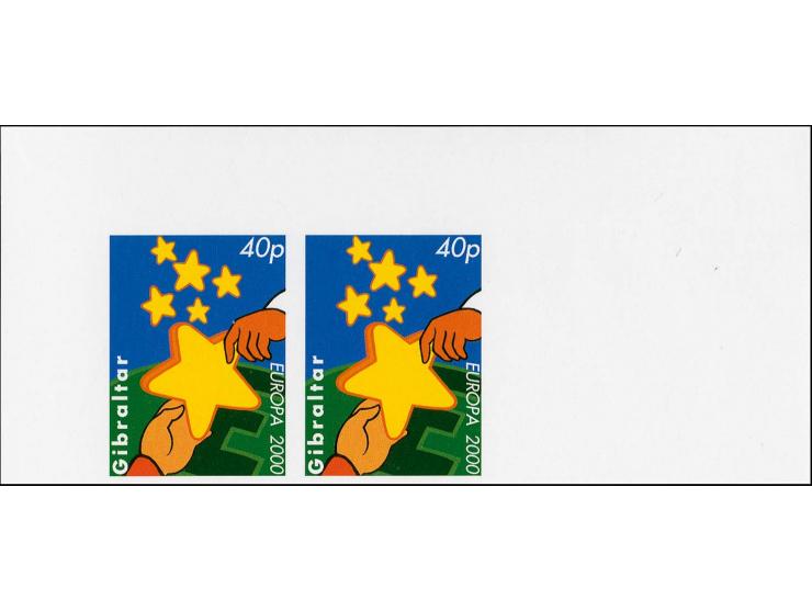 Exchanging Star 40p, three imperf proof pairs as issued except without Royal Cypher mounted on Cartor presentation card
