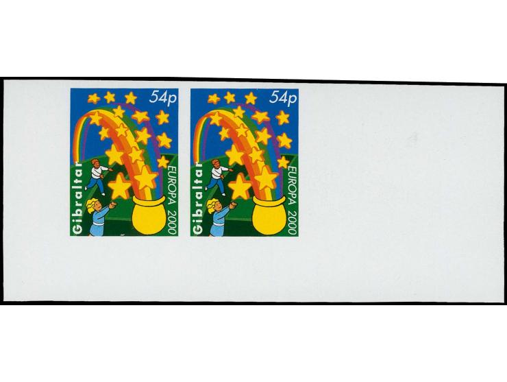 Stars & Rainbow 54p imperf proof pair as issued except without Royal Cypher unmounted mint
