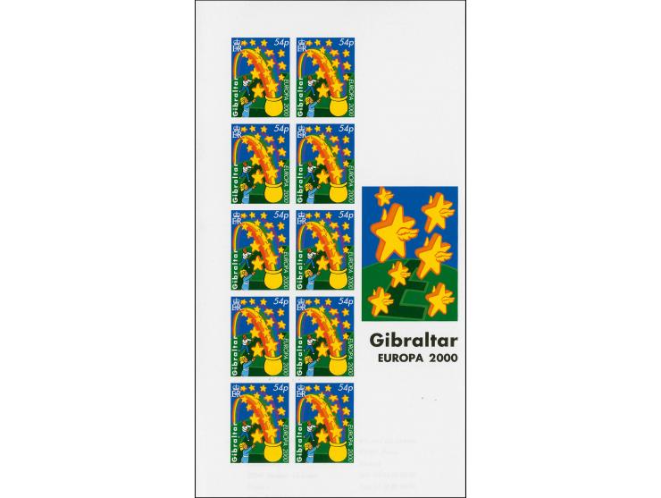 Stars & Rainbow 54p imperf proof sheet of 10 as issued (with Royal Cypher) mounted on Cartor presentation card