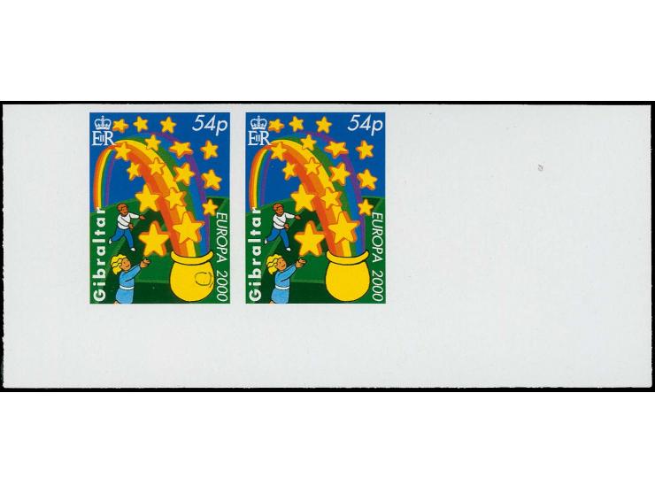 Stars & Rainbow 54p, eight imperf proof pairs as issued (with Royal Cypher) unmounted mint