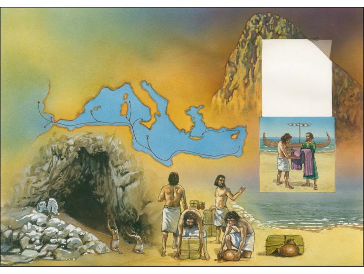 Phoenicians - Original water colour artwork by Christian Hook (Design by Stephen Perera) as used for background of booklet pa