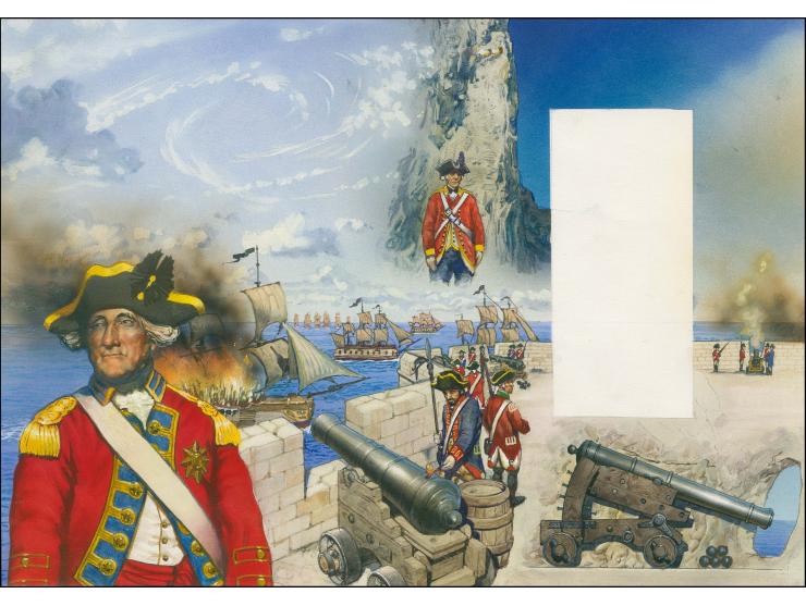 The Great Siege - Original water colour artwork by Christian Hook (Design by Stephen Perera) as used for background of bookle