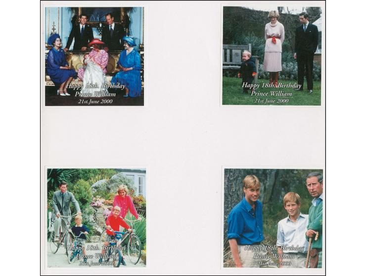 Set of 4 imperf label proofs (twice stamp size as used tor inter-paneau gutter) mounted on Cartor presentation card