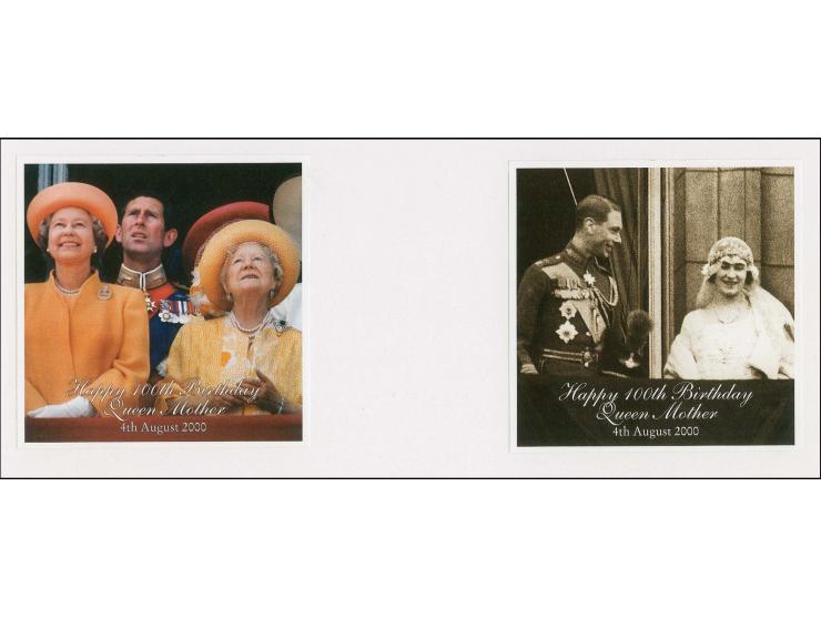 2 imperf label proofs (twice stamp size as used for inter-paneau gutter) mounted on Cartor presentation card