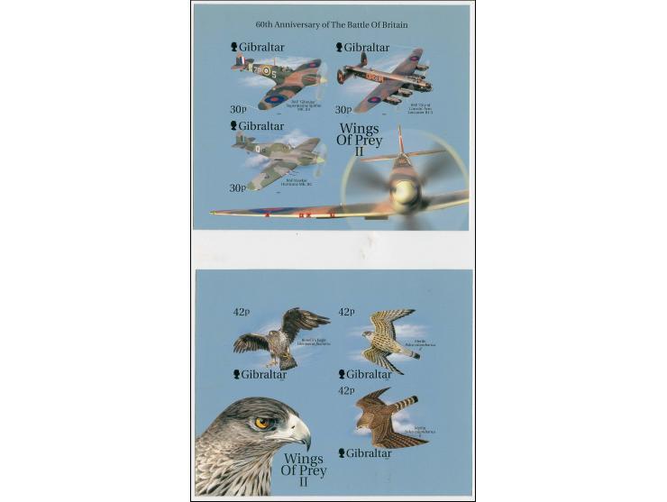 Two imperf Cromalin proofs of the two m/sheets mounted on House of Questa card with approval signatures