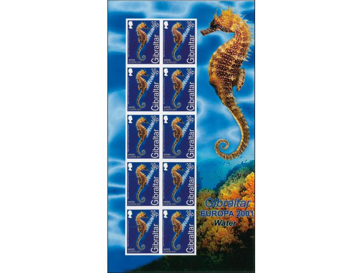 Seahorse 30p imperf proof sheet of 10 as issued mounted on Cartor presentation card