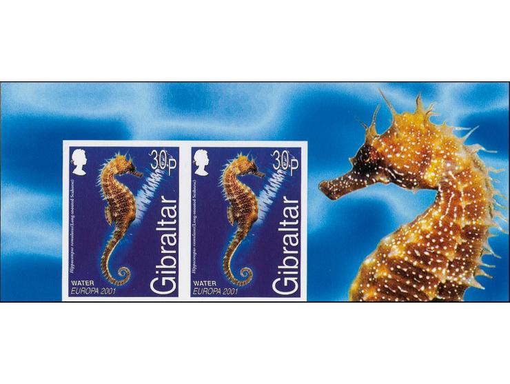 Seahorse 30p imperf proof pair as issued mounted on Cartor presentation card