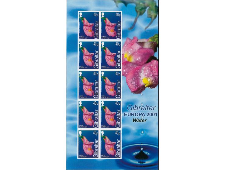 Snapdragon 40p imperf proof sheet of 10 as issued mounted on Cartor presentation card
