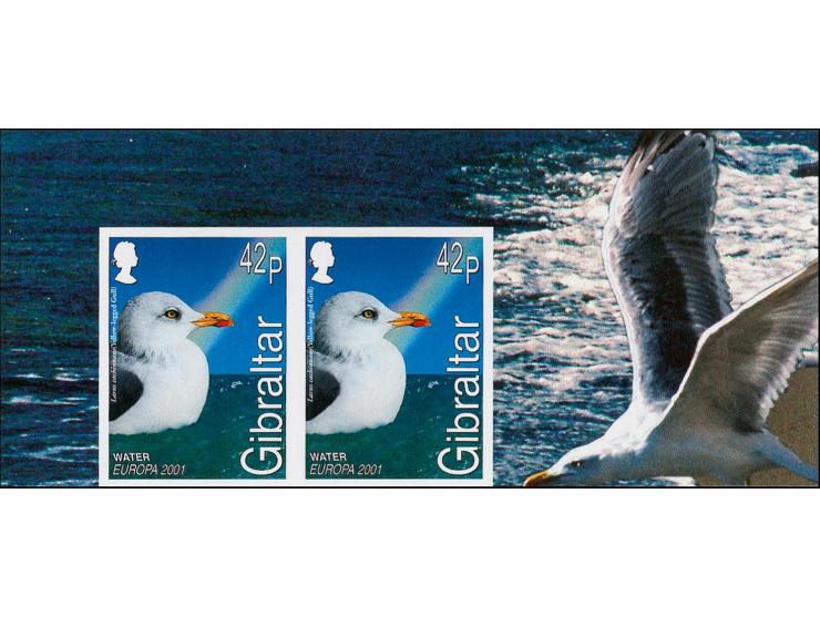Herring Gull 42p imperf proof pair as issued mounted on Cartor presentation card