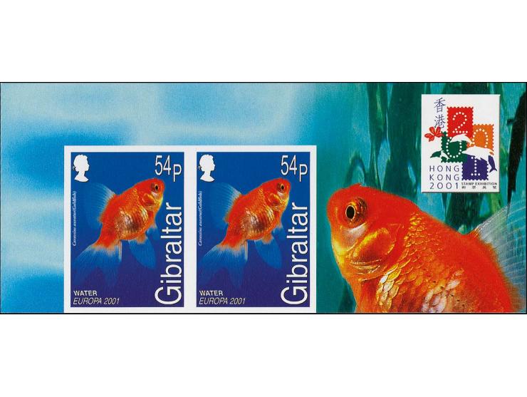 Goldfish 54p imperf proof pair as issued mounted on Cartor presentation card