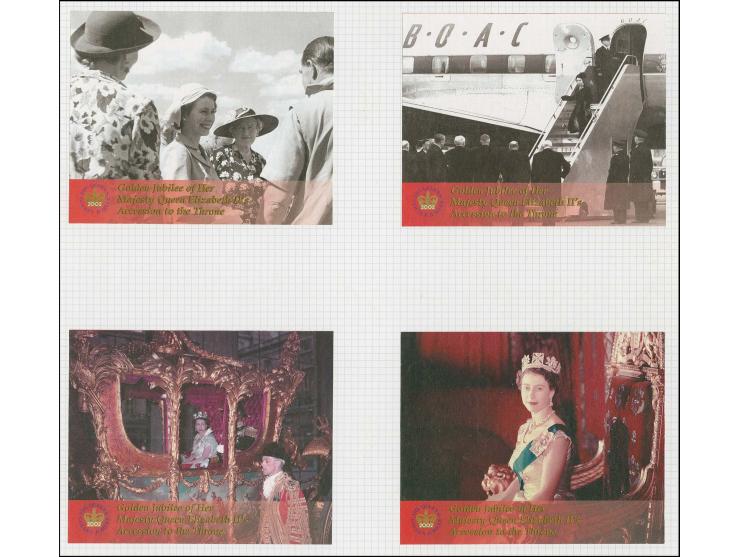 Set of 4 imperf label proofs (twice stamp size as used for inter-paneau gutter) mounted in House of Questa folder