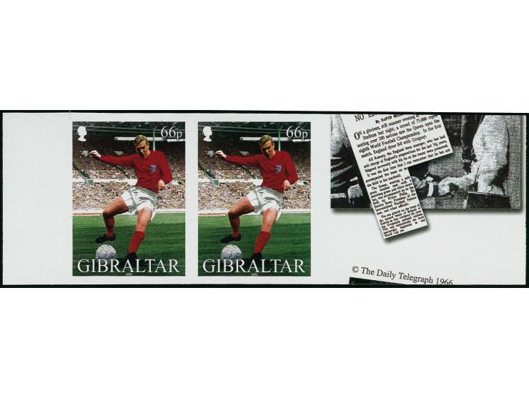 imperf proof pairs of 66p value (Bobby Moore in action) as issued unmounted mint