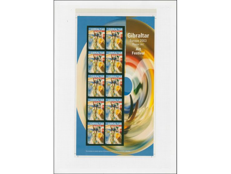 At Festival 42p imperf proof sheet of 10 as issued except margins shown in black with white imprint date, mounted in De La Ru