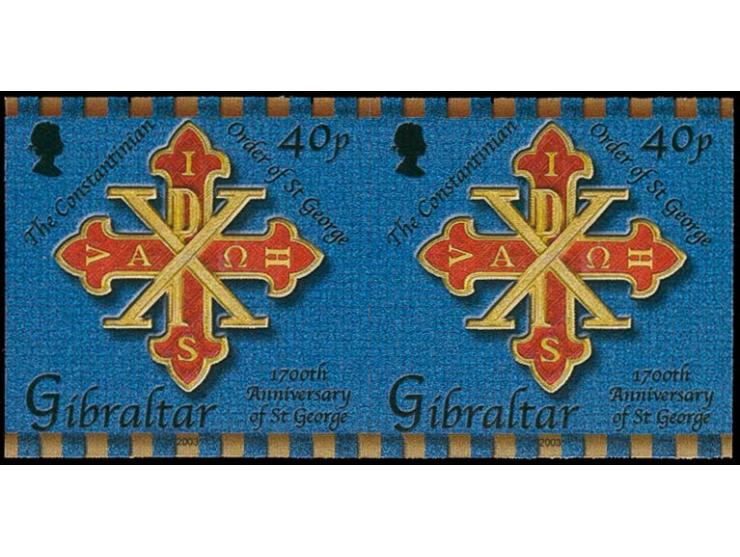 MCO Cross 40p imperf proof pair as issued unmounted mint