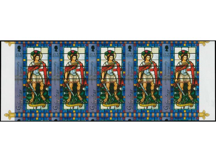 St George & the Dragon £1.20, four imperf proofs as strip of 5 as issued unmounted mint.