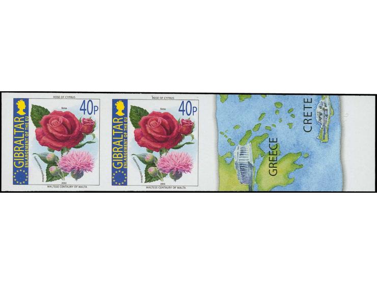 Flowers 40p, five imperf proof pairs unmounted mint