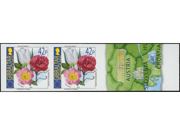 Flowers 42p, four imperf proof pairs as issued except capital C in Caryophyllus unmounted mint
