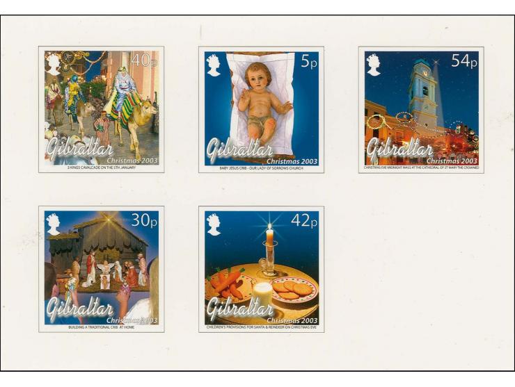 Imperf Cromalin proof of set of 5 in issued colours mounted on Walsall Security Printers card complete with issued stamps