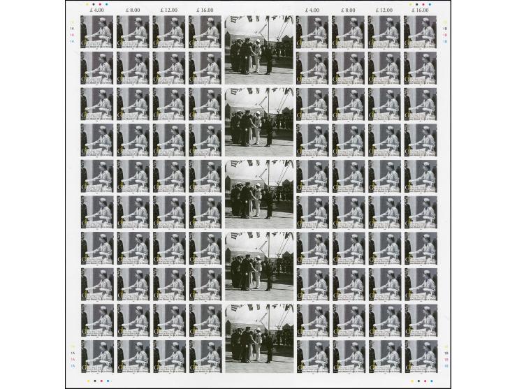 40p value - The complete imperf sheet of 80 (two panes of 40 divided by twice stamp size labels), as issued except 1954 omitt