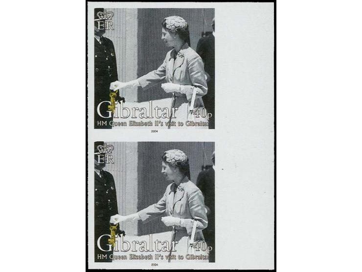 40p value - Imperf marginal pair as issued except 1954 omitted from inscription, unmounted mint