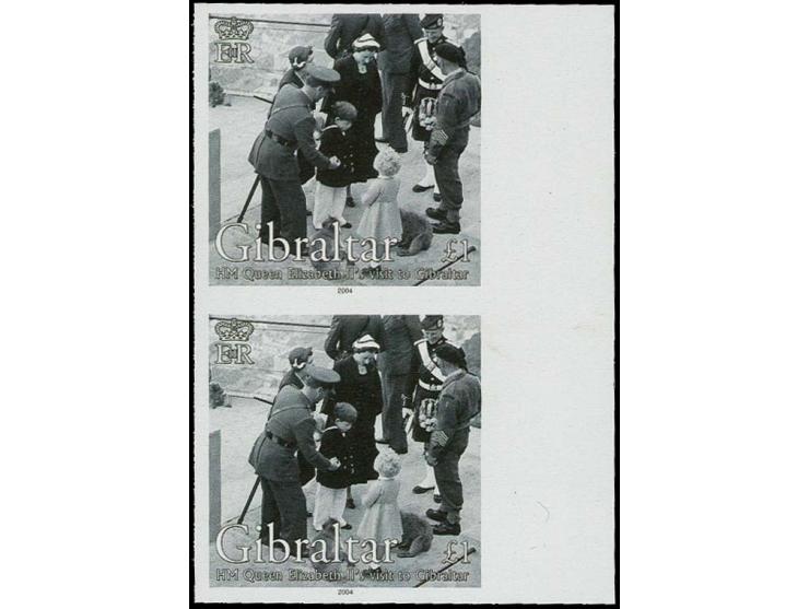 £1 value - Imperf marginal pair as issued except 1954 omitted from inscription, unmounted mint