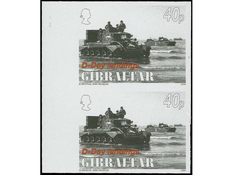 40p value Cruiser Tank - Imperf marginal pair as issued, unmounted mint
