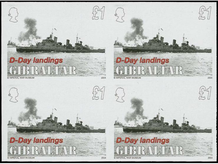 £1 value HMS Belfast - Imperf block of 4 as issued, unmounted mint