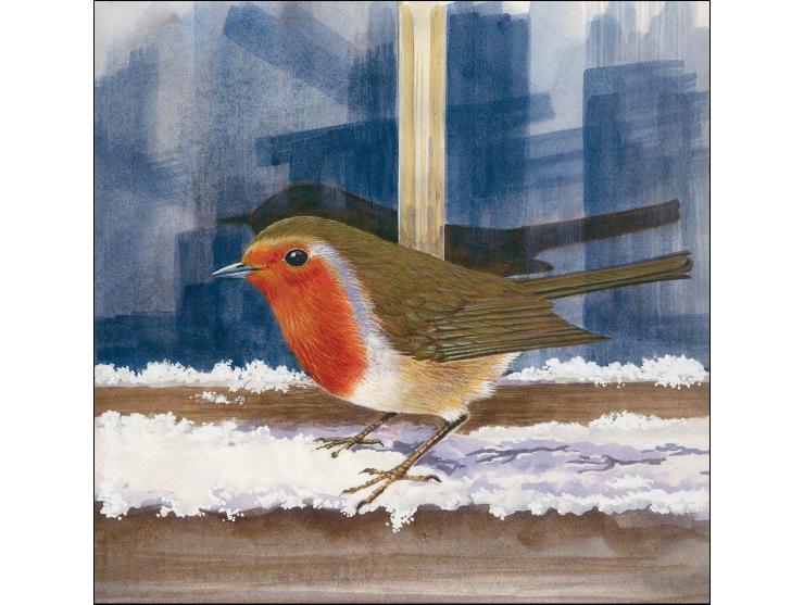 Robin - Computer generated artwork by Roger Gorringe (Famous Sussex artist) as submitted for the Christmas Songbirds issue wh