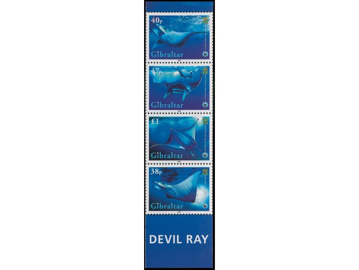 Four imperf proofs as se-tenant vertical strip of 4 as issued except Royal Cypher is lighter, inscriptions are on one line an
