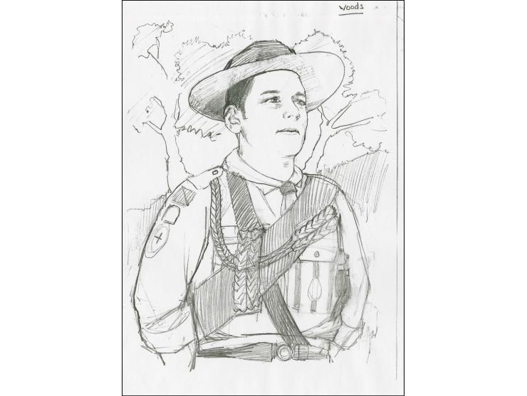 Scout of 1950s - Original hand drawn pencil sketch by Christian Hook (Design by Stephen Perera) the basis for the design used