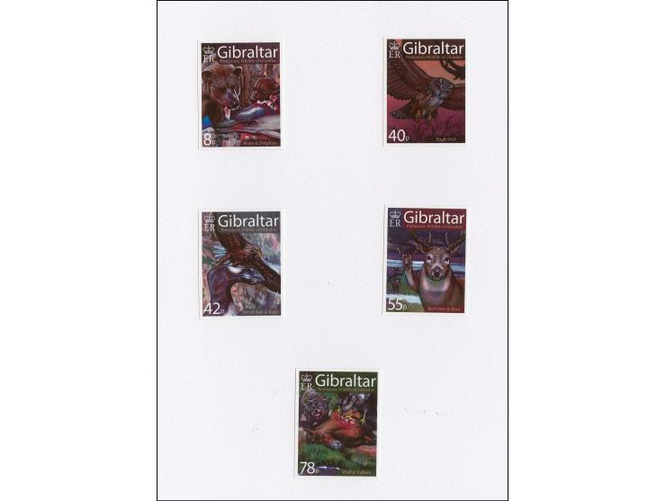 Three imperf proof sets of 5 as issued mounted in Cartor presentation folder.