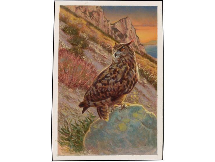 Eagle Owl - Original hand painted artwork by Jonathan Pointer (International award winning wildlife artist) designed by Steph