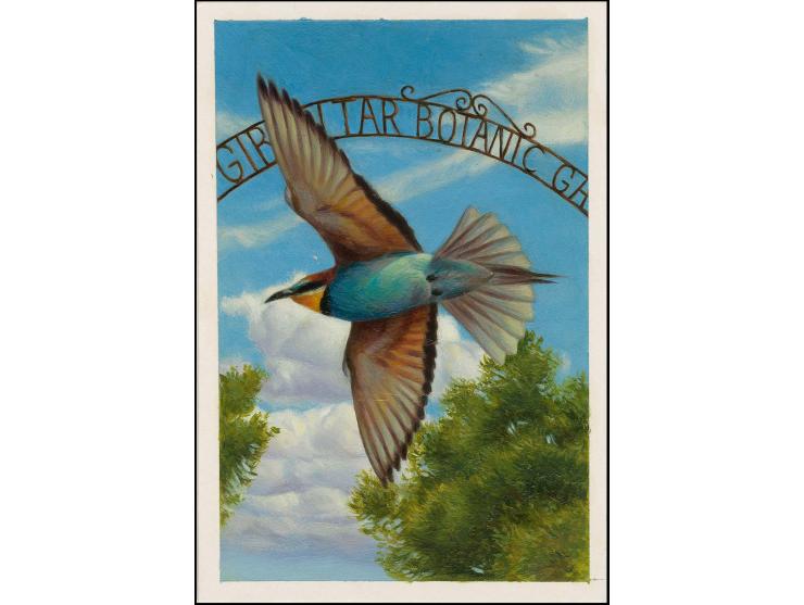 European Bee-Eater - Original hand painted artwork by Jonathan Pointer (International award winning wildlife artist) designed