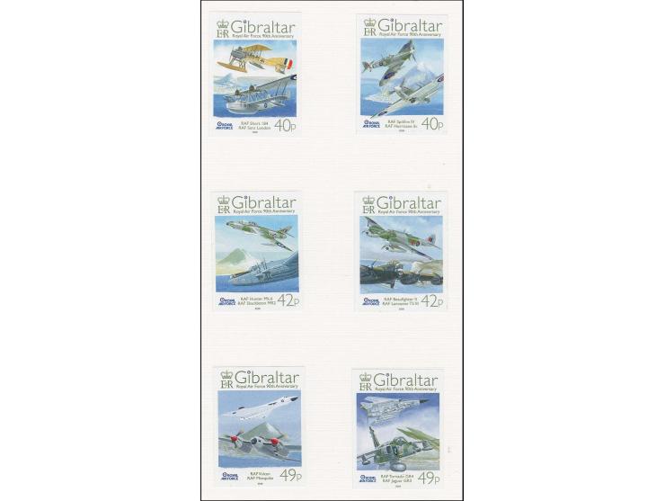 Imperf proof set of 6 as issued mounted on card