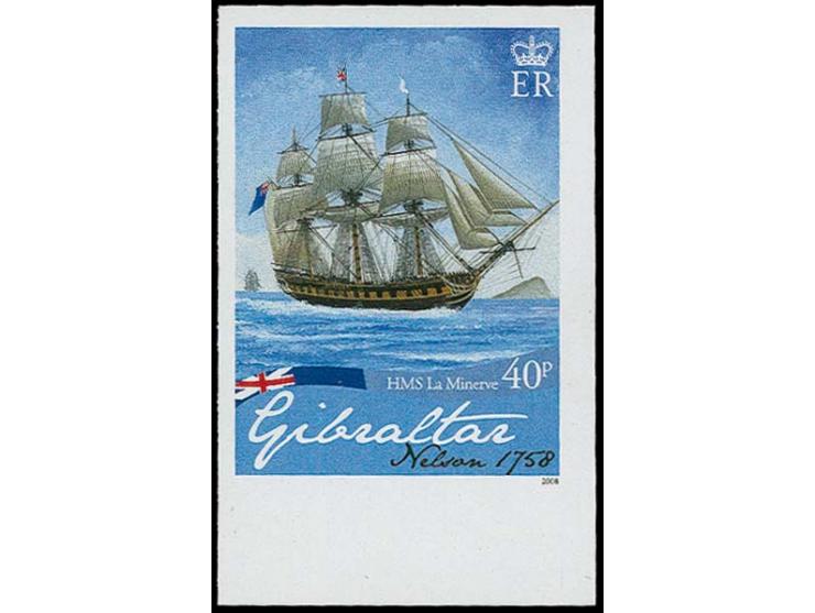 HMS La Minerve 40p, six imperf proofs as issued except Royal Cypher shown as ER (instead of EIIR) unmounted mint
